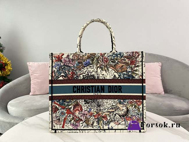 Dior Hibiscus Book Tote Bag 41.5cm - 1