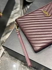Saint Laurent Monogram Clutch in Red 30×21.5×2cm - 5