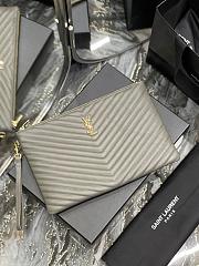 Saint Laurent Monogram Clutch in Grey 30×21.5×2cm - 1