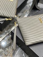 Saint Laurent Monogram Clutch in Grey 30×21.5×2cm - 4