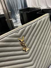 Saint Laurent Monogram Clutch in Grey 30×21.5×2cm - 5