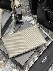 Saint Laurent Monogram Clutch in Grey 30×21.5×2cm - 2
