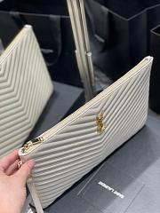 Saint Laurent Monogram Clutch in White 30×21.5×2cm - 6