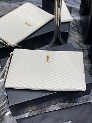 Saint Laurent Monogram Clutch in White 30×21.5×2cm - 2