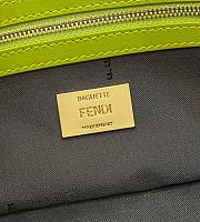 Fendi Baguette FF Logo Bag in Green 26x5x13cm - 6