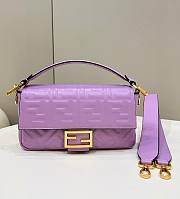 Fendi Baguette FF Logo Bag in Pink 26x5x13cm - 1