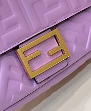 Fendi Baguette FF Logo Bag in Pink 26x5x13cm - 4