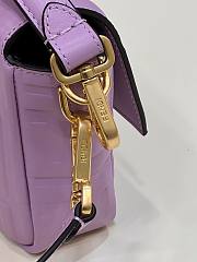 Fendi Baguette FF Logo Bag in Pink 26x5x13cm - 5