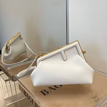 Fendi First Shoulder Bag in White 25x9x18cm