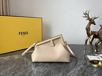 Fendi First Shoulder Bag in Beige 25x9x18cm