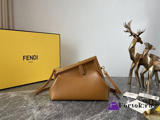 Fendi First Shoulder Bag in Brown 25x9x18cm - 1