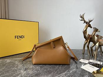 Fendi First Shoulder Bag in Brown 25x9x18cm