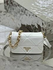 Prada System Nappa Patchwork Shoulder Bag in White 24x15x7.5cm - 1