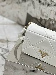 Prada System Nappa Patchwork Shoulder Bag in White 24x15x7.5cm - 2