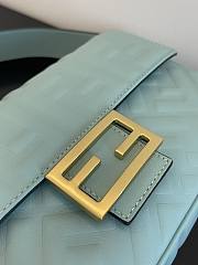 Fendi Baguette FF Logo Bag in Blue 26x13x6cm - 4