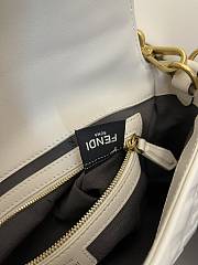 Fendi Baguette FF Logo Bag in White 26x13x6cm - 2