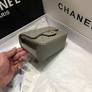 Chanel 17cm Classic Flap Bag Grey Caviar Leather Gold Bag - 5