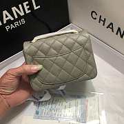 Chanel 17cm Classic Flap Bag Grey Caviar Leather Gold Bag - 3