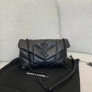 Saint Laurent LouLou Puffer Small Chain Black Bag in Quilted Lambskin with Black Hardware 23×15.5×8.5cm - 1