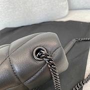 Saint Laurent LouLou Puffer Small Chain Black Bag in Quilted Lambskin with Black Hardware 23×15.5×8.5cm - 2