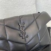 Saint Laurent LouLou Puffer Small Chain Black Bag in Quilted Lambskin with Black Hardware 23×15.5×8.5cm - 3