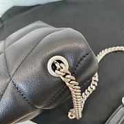 Saint Laurent LouLou Puffer Small Chain Black Bag in Quilted Lambskin with Silver Hardware 23×15.5×8.5cm - 2