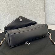 Saint Laurent LouLou Puffer Small Chain Black Bag in Quilted Lambskin with Silver Hardware 23×15.5×8.5cm - 3