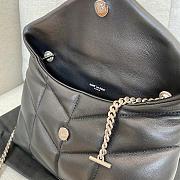 Saint Laurent LouLou Puffer Small Chain Black Bag in Quilted Lambskin with Silver Hardware 23×15.5×8.5cm - 4