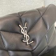 Saint Laurent LouLou Puffer Small Chain Black Bag in Quilted Lambskin with Silver Hardware 23×15.5×8.5cm - 6