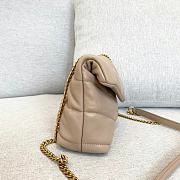 Saint Laurent LouLou Puffer Small Chain Beige Bag in Quilted Lambskin with Gold Hardware 23×15.5×8.5cm - 2