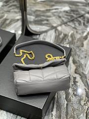 Saint Laurent LouLou Puffer Small Chain Grey Bag in Quilted Lambskin with Gold Hardware 23×15.5×8.5cm - 2