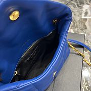 Saint Laurent LouLou Puffer Small Chain Blue Bag in Quilted Lambskin with Gold Hardware 23×15.5×8.5cm - 6