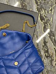 Saint Laurent LouLou Puffer Small Chain Blue Bag in Quilted Lambskin with Gold Hardware 23×15.5×8.5cm - 5