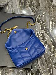 Saint Laurent LouLou Puffer Small Chain Blue Bag in Quilted Lambskin with Gold Hardware 23×15.5×8.5cm - 2