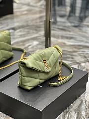 Saint Laurent LouLou Puffer Small Chain Green Bag in Quilted Lambskin with Gold Hardware 23×15.5×8.5cm - 5