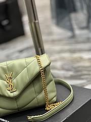 Saint Laurent LouLou Puffer Small Chain Green Bag in Quilted Lambskin with Gold Hardware 23×15.5×8.5cm - 4