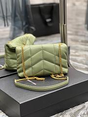 Saint Laurent LouLou Puffer Small Chain Green Bag in Quilted Lambskin with Gold Hardware 23×15.5×8.5cm - 2