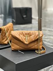 Saint Laurent LouLou Puffer Small Chain Brown Bag in Quilted Lambskin with Gold Hardware 23×15.5×8.5cm - 1