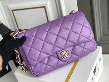 Chanel Flap Bag Purple Bag 18x27x8cm