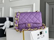 Chanel Flap Bag Purple Bag 17x21x6cm - 1