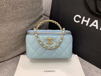 Chanel Vanity Com Corrente Blue 17x9.5x8cm