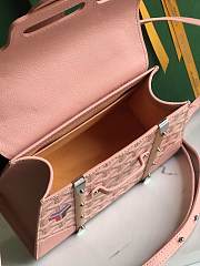 Goyard Saigon Structure Nano Bag Pink Goyardine Silver Hardware 21x14x8.5cm - 6
