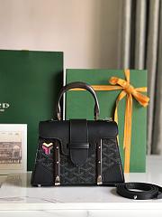 Goyard Saigon Structure Nano Bag Black Goyardine Silver Hardware 21x14x8.5cm - 1