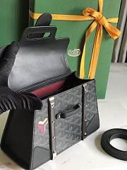 Goyard Saigon Structure Nano Bag Black Goyardine Silver Hardware 21x14x8.5cm - 2