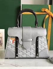 Goyard Saigon Structure Nano Bag Grey Goyardine Silver Hardware 21x14x8.5cm - 1