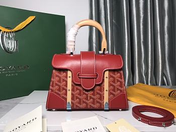 Goyard Saigon Structure Nano Bag Red Goyardine Silver Hardware 21x14x8.5cm