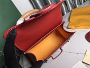 Goyard Saigon Structure Nano Bag Red Goyardine Silver Hardware 21x14x8.5cm - 3