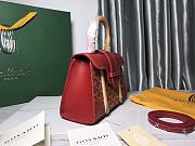 Goyard Saigon Structure Nano Bag Red Goyardine Silver Hardware 21x14x8.5cm - 4