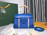 Goyard Saigon Structure Nano Bag Blue Goyardine Silver Hardware 21x14x8.5cm - 1