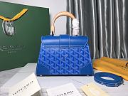 Goyard Saigon Structure Nano Bag Blue Goyardine Silver Hardware 21x14x8.5cm - 6